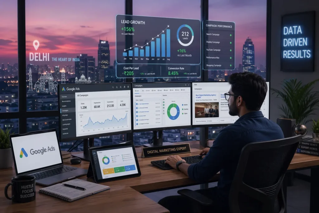 How to Get 100+ Leads Per Month Using Google Ads in Delhi